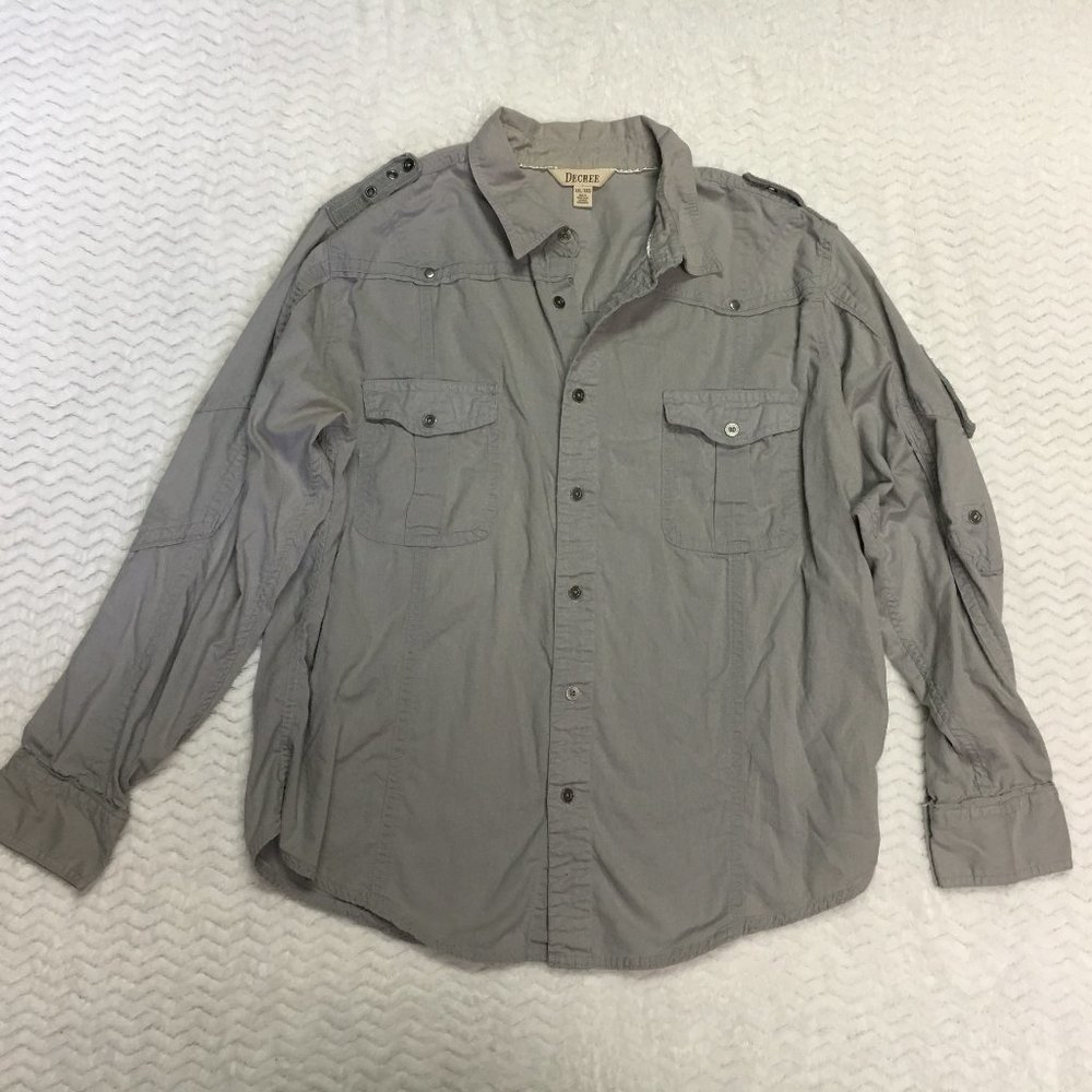 Decree Button Down Shirt - Men's: XXLarge - Gray